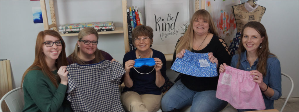 Suzanne Mann and her sewing crew